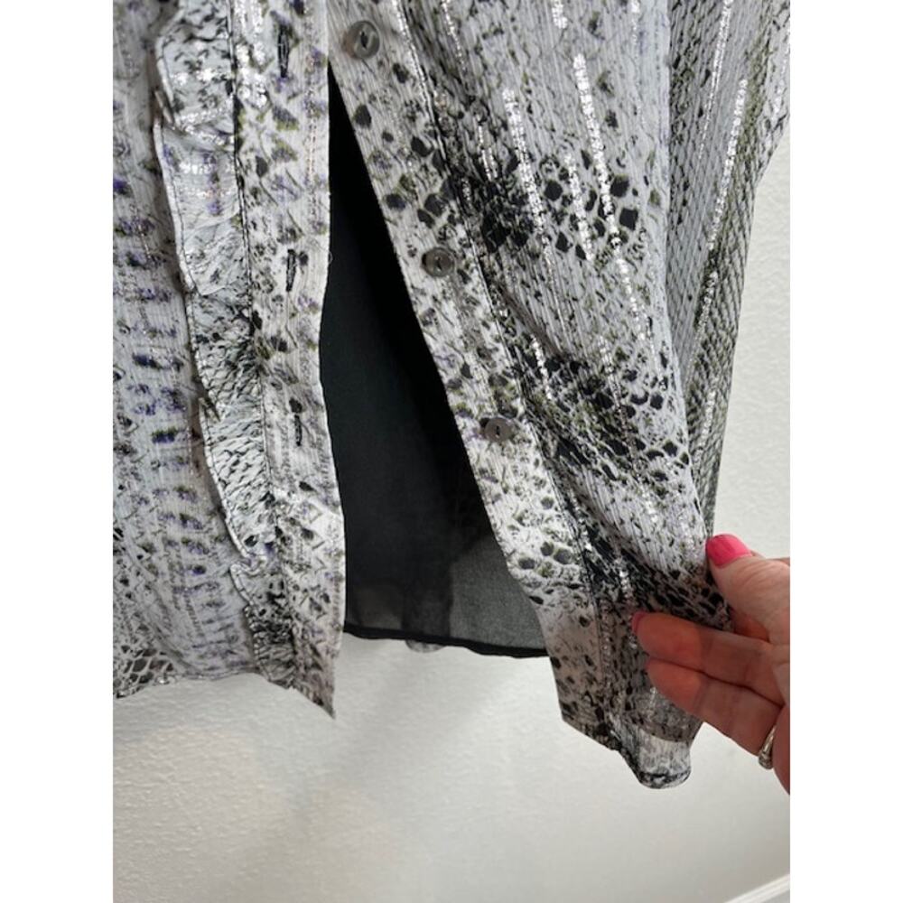 1. State Python Print Ruffle Lined Blouse Size 1x - image 5